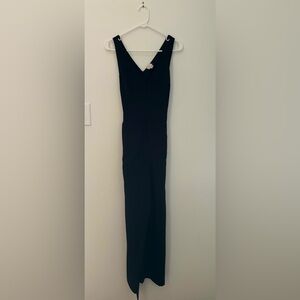 A New Day Black Sleeveless Jumpsuit w/ tie belt